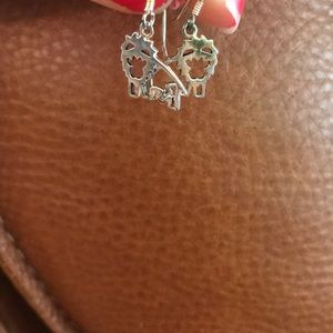 Small Lion Earrings with Silver Hooks